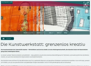 screenshot Homepage Kunstwerkstatt Aachen
